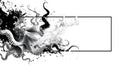 Dynamic Black and White Octopus Ink Splash With Clean Center Space for Text Royalty Free Stock Photo