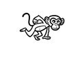 Graffiti monkey drawing Royalty Free Stock Photo