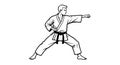 Karate Black Belt Punch Stance Vector Illustration Royalty Free Stock Photo