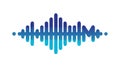 Dynamic blue audio equalizer sound waves, vector design Generative AI Royalty Free Stock Photo