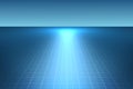 Blue Background with Soft Light and Large Grid Floor