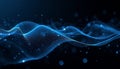 Dynamic Blue Data Wave: Modern Technology and Abstract Digital Background Design Royalty Free Stock Photo
