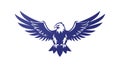 Dynamic Blue Eagle Emblem for Power Freedom, vector design Generative AI Royalty Free Stock Photo