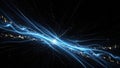 Dynamic Blue Energy Streaks with Golden Particles Exploding Outward on a Dark Black Background Keywords: blue Royalty Free Stock Photo