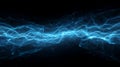 Dynamic blue energy wave background with subtle motion and abstract network connections on dark backdrop Royalty Free Stock Photo