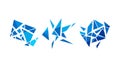 Dynamic Blue Geometric Shards Vector Abstract Broken Glass Effect Icon vector design Generative AI Royalty Free Stock Photo