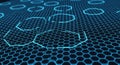 Glowing blue hexagonal grid pattern representing digital connection Royalty Free Stock Photo