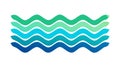 Dynamic blue-green wave pattern, symbolizing fluidity and refreshing aquatic elements, vector design Generative AI Royalty Free Stock Photo