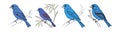 Dynamic Blue Grosbeak Bird Artwork Royalty Free Stock Photo