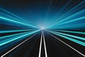 Dynamic blue highway animation creates engaging motion backdrop