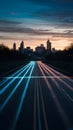 Dynamic blue highway animation creates engaging motion backdrop