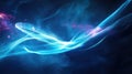 Dynamic blue light waves abstract digital background Royalty Free Stock Photo