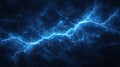 Bright Blue Lightning Strike Across Dark Stormy Night Sky Royalty Free Stock Photo