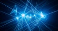 Abstract Blue Network of Light Beams Royalty Free Stock Photo