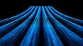Dynamic Blue Lines Forming a Converging Pattern Against a Solid Black Background Royalty Free Stock Photo