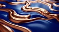 Dynamic blue metallic contoured lines with topographical 3d effect in abstract design