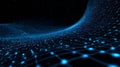 Dynamic Blue Neural Network Waveform Representing Visible Data Structure and Digital Information Flow Royalty Free Stock Photo
