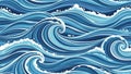 Dynamic Blue Ocean Waves Pattern Seamless Water Surface Background Texture Design Royalty Free Stock Photo
