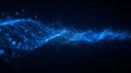 Dynamic blue particle stream abstract background futuristic technology connection and data flow concept with glowing dots and Royalty Free Stock Photo