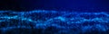 Dynamic blue particle wave. Futuristic point wave. Flow digital structure. Data technology background. 3D rendering Royalty Free Stock Photo