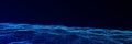 Dynamic blue particle wave. Futuristic point wave. Flow digital structure. Data technology background. 3D rendering Royalty Free Stock Photo