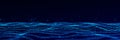 Dynamic blue particle wave. Futuristic point wave. Flow digital structure. Data technology background. 3D rendering Royalty Free Stock Photo