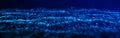 Dynamic blue particle wave. Futuristic point wave. Flow digital structure. Data technology background. 3D rendering Royalty Free Stock Photo