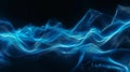 Dynamic Blue Particle Waves in Digital Space Royalty Free Stock Photo