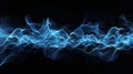 Dynamic Blue Particle Waves in Digital Space Royalty Free Stock Photo