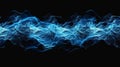 Dynamic Blue Particle Waves in Digital Space Royalty Free Stock Photo