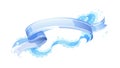 Dynamic Blue Ribbon with Water Splash Icon for Refreshment, vector design Generative AI Royalty Free Stock Photo