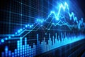Dynamic Blue Stock Market Graph Visualizes RealTime Finance and Technology Data Trends Offering Insightful Insights Royalty Free Stock Photo