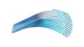Dynamic Blue Striped Wave, Abstract Speed Motion - vector design Generative AI Royalty Free Stock Photo