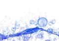 Dynamic Blue Water Splash with Bubbles Royalty Free Stock Photo