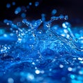 Dynamic blue water splash with crystal clear droplets and fluid motion Royalty Free Stock Photo