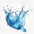 Dynamic blue water splash frozen in motion Royalty Free Stock Photo