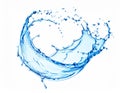 Dynamic Blue Water Splash Isolated on White Backdrop for Abstract Visuals Royalty Free Stock Photo