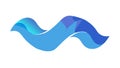 Dynamic Blue Wave Shape for Abstract Flow and Movement, vector design Generative AI Royalty Free Stock Photo
