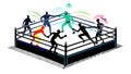 Dynamic Boxing Match in Ring Vector Graphic Design, vector design Generative AI Royalty Free Stock Photo