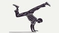Dynamic Breakdancer in Action, Celebrating Urban Movement, vector design Generative AI Royalty Free Stock Photo