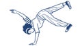 Dynamic Breakdancer Handstand Motion Vector Art, vector design Generative AI Royalty Free Stock Photo