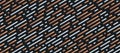 Dynamic bronze and silver color round diagonal stripes on black background. Abstract white, gold and black color backdrop. Modern Royalty Free Stock Photo