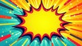Dynamic burst of color a vibrant comic book style background with an empty speech bubble for your message. Generative AI Royalty Free Stock Photo