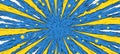 Dynamic Burst of Colorful Rays in a Comic Book Style Background with Blue and Yellow Explosions Royalty Free Stock Photo