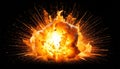 Dynamic Burst of Fire and Heat Showcasing a Destructive Blast Royalty Free Stock Photo