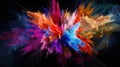 Festive abstract explosion of colorful paint on black background Royalty Free Stock Photo