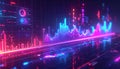 Vibrant business data visualization with dynamic graphs and charts AI Generative Scene Royalty Free Stock Photo