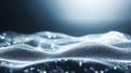Dynamic Business Insights with Analytics Interface and Glowing Wave Patterns in Abstract Visuals