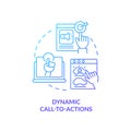 Dynamic call-to-actions blue gradient concept icon