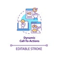 Dynamic call-to-actions concept icon